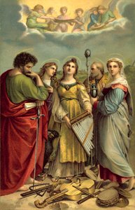 Santa Cecilia (cromolitografía) de after Raphael
