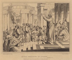 San Pablo predicando en Atenas, Hechos de after Raphael