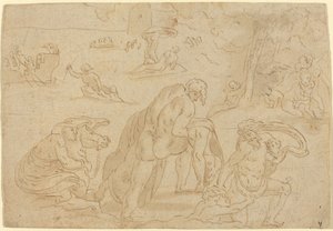 El Diluvio, de la Logia del Vaticano de after Raphael