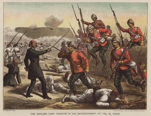 La Infantería Ligera de Highland en la trinchera en Tel-El-Kebir
