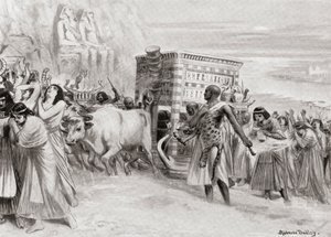 Una procesión funeraria durante la XIX Dinastía, antiguo Egipto, de la Historia de las Naciones de Hutchinson, pub.1915 de after Robert Dudley