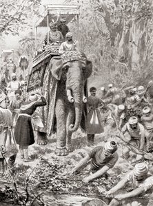 Inspección de la Gran Carretera del Norte de Sher Shah Suri, (ahora La Gran Carretera del Tránsito), de la Historia de las Naciones de Hutchinson, pub.1915 de after Robert Dudley
