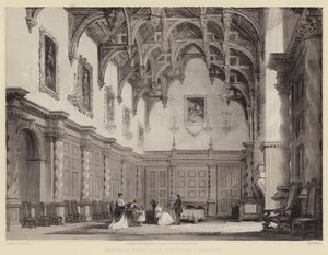 Burleigh Great Hall, Northamptonshire de after Thomas Allom