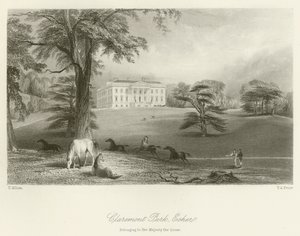 Parque Claremont, Esher, perteneciente a Su Majestad la Reina de after Thomas Allom