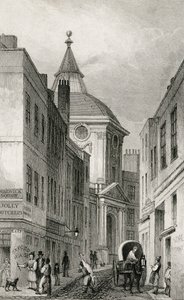 Colegio de Médicos, Warwick Lane, 1830 de Thomas Hosmer after Shepherd