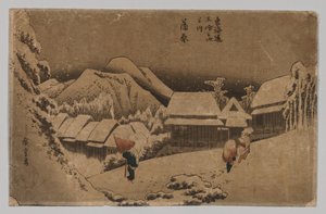 Kambara: Nieve Nocturna de after Utagawa Hiroshige