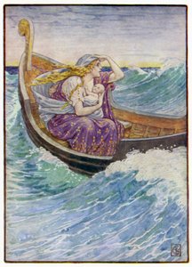 Durante dos días y dos noches el barco fue sacudido de un lado a otro de after Walter Crane