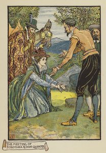 El encuentro de Dorotea y Don Quijote de after Walter Crane
