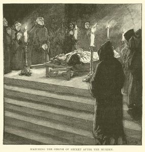 Vigilando el cadáver de Becket después del asesinato de after William Henry Margetson
