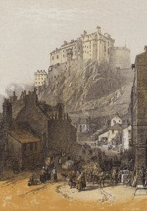 Castillo de Edimburgo, desde el Grassmarket de after William Leighton Leitch