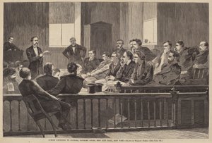 Jurados escuchando al abogado, Corte Suprema, Nuevo Ayuntamiento, Nueva York de after Winslow Homer