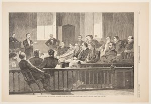 Jurados escuchando al abogado, Corte Suprema, Nuevo Ayuntamiento, Nueva York de after Winslow Homer