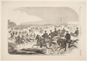 La caballería y artillería de la Unión persiguiendo a los rebeldes por la autopista de Yorktown de after Winslow Homer