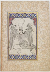 Un ángel, volando, con copa y frasco de vino (FGA F1937.7) de Sahkulu