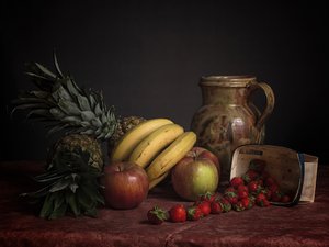 Naturaleza muerta rústica con frutas de alberti Patrick