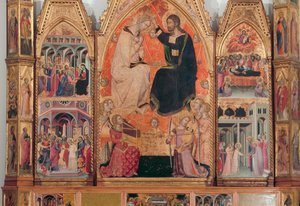 Políptico de la Coronación de la Virgen de also Manfredi de Battilori Bartolo di Fredi