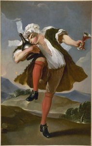 Francés: A la bonne bouteille. Cartel de comerciante de vinos, París