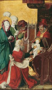 Alemán: Beschneidung Christi (Innenseite); Maria einer Heimsuchung (Außenseite) La circuncisión de Cristo