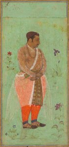 Retrato de Suraj Singh Rathor, rajá de Marwar y tío materno de Shah Jahan: una página del álbum Prince Khurram de attributed to Bishandas