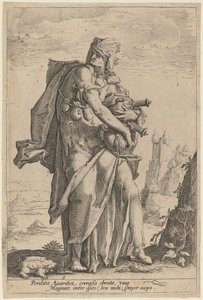 Avaricia de attributed to Jacob Matham, after Hendrik Goltzius