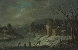 paisaje de invierno de attributed to Jan Griffier