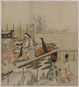 Damas de la corte haciendo muñecas de attributed to Kubo Shunman