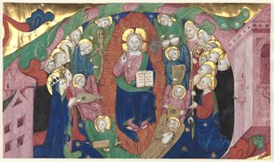 Fragmento de una Inicial Historiada de un Libro de Coro: Cristo en Majestad de attributed to Michelino Molinari da Besozzo