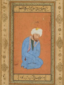 Retrato de un hombre santo arrodillado, del álbum Prince Salim de attributed to Mir Sayyid Ali (Persian, active in India