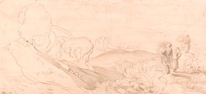 Boceto de paisaje de attributed to Samuel Palmer