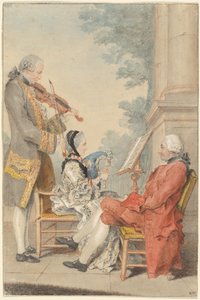 Monsieur y Madame Blizet con Monsieur Le Roy el actor de called Carmontelle Louis de Carrogis