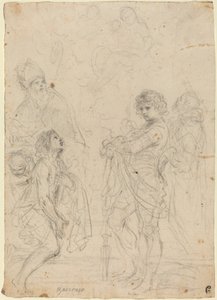 Madonna y el Niño con los santos Gimignano, Juan Bautista, Jorge y Pedro Mártir de called Guercino Giovanni Francesco Barbieri