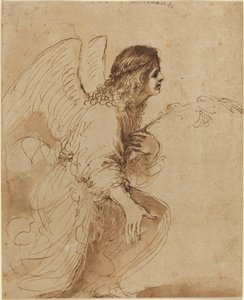 El Ángel de la Anunciación de called Guercino Giovanni Francesco Barbieri