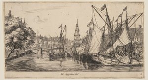 De Appelmarckt, de Vistas de Ámsterdam de called Zeeman Reinier Nooms