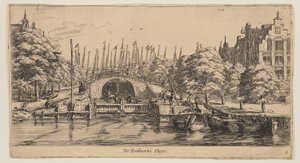 De Eenhorns Sluys, de Vistas de Ámsterdam de called Zeeman Reinier Nooms