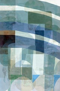 Capas abstractas en azul y verde