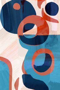 Formas abstractas en azul y naranja de cartissi