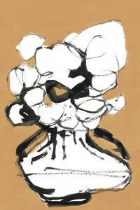 Jarrón con motivos florales abstractos de cartissi