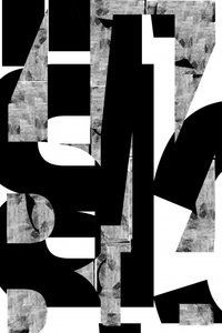 Formas de letras monocromáticas abstractas de cartissi