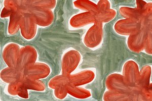 Motivo floral abstracto en rojo de cartissi