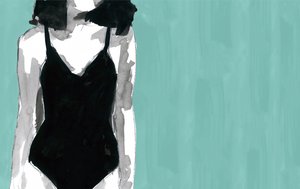 Bañador negro elegante de cartissi