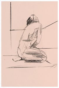 Figura de rodillas en actitud contemplativa de cartissi