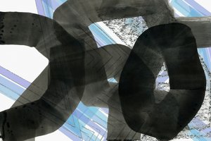 Abstracto dinámico en azul y gris