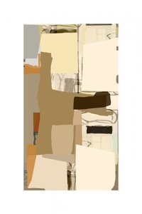 Collage abstracto con tonos terrosos de cartissi