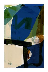 Formas modernas en azul y verde
