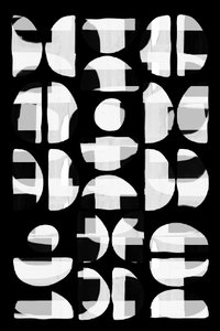Abstracto geométrico monocromo de cartissi