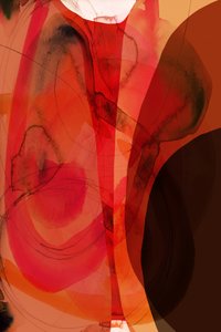 Flujo abstracto en tonos naranja y rojo de cartissi