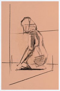 Dibujo de una figura pensativa de cartissi