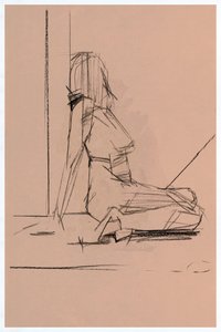 Boceto de una mujer pensativa de cartissi