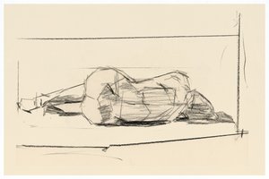Boceto de un desnudo recostado de cartissi