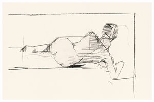 Boceto de un desnudo recostado